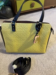Orla Kiely Flower Stem Embossed Leather Jeanie Handbag - Picture 1 of 6