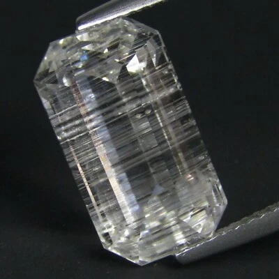 10,34 quilates más raro natural increíble topacio blanco corte esmeralda con gema de aguja "VDO" Foto 1 de 2