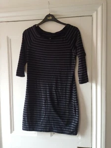 H&M Divided Grey, Black Bodycon Long Sleeve Tshirt Dress Size 8 - Picture 1 of 4