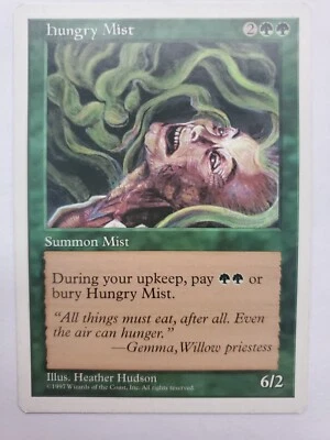 MTG Magic The Gathering Card hungry Mist Summon Mist Green 1997 - Image 1 of 2