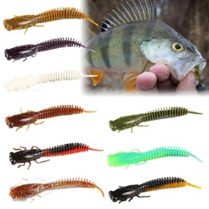 ☆Nymph Grub Larvae Soft Plastic Worm Fishing Lure 10*50mm Bass X2P7 - Picture 1 of 20