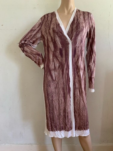 MAISON MARGIELA ABITO MAISON MARTIN MARGIELA H&M FUR TROMPE L'OEIL IN SETA UK 12 EU 38 MEDIO NUOVO CON ETICHETTE