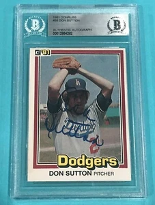 DON SUTTON Signed 1981 DONRUSS Card #58 Beckett Authenticated BAS - Picture 1 of 4