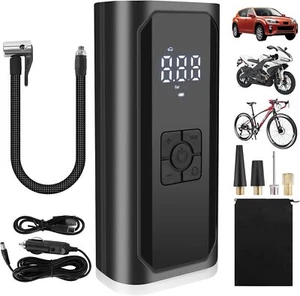 UK Car Tyre Inflator Cordless Digital USB Rechargeable Tire Air Compressor Pump - Picture 1 of 7