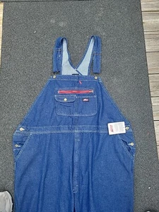 Bib Overalls DICKIES Mens Size 3XL R Adjustable Straps Denim Blue NWT - Picture 1 of 9