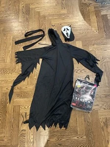 1997 Scream Fun World Children's Costume Complete Ghostface Belt Mask Original - Picture 1 of 11