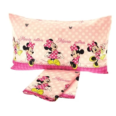 G. & C. ENTERPRISE Lenzuola Minnie Disney singolo completo letto una piazza rosa puro cotone 100%