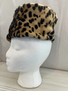 Marcus Vintage Ladies Fur Hat Pillbox 4.5” high Satin Lined 21.5” Around Inside - Picture 1 of 14