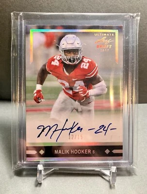 2017 MALIK HOOKER Leaf Ultimate Draft Rookie Auto 12/15 - Image 1 of 4