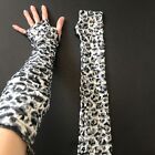 Animal Print Gloves Ruffle Armwarmers Cat Costume Dance Arm Warmers Cheetah Gray