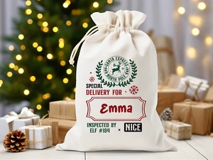 Personalised Christmas Sack Santa Stocking Present Bag Xmas Girls Boys Gift Bags - Picture 1 of 1