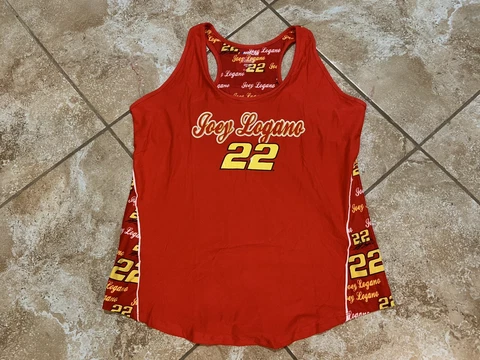 Joey Logano Women's NASCAR #22 Racerback Ladies Tank Top T-Shirt Size XL Racing Cover