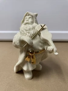 LENOX Santa Playing Violin White and Gold Trim Porcelain Figure Size 5'' - L13 - Picture 1 of 7