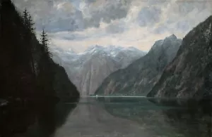 Öl-Gemälde Königssee Berchtesgaden Landschaft Romantik Ölbild alt antik ~1900 - Picture 1 of 1