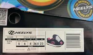 EUC Heelys Voyager HE100714 - Youth Sz 5 - Womens Sz 6 - Pink Black Skate Shoes - Picture 1 of 7