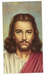 DORSO BIANCO Sacro Card con La Testa di Cristo ~ Made in Italy - Foto 1 di 1