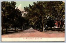 Quincy Illinois~East Maine Street Homes~Mail Box on Corner Pole~1907 Postcard