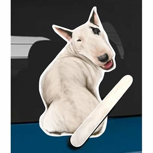 Bullterrier Hund hinten Auto Fensteraufkleber + Wackschwanz passend auf Wischerarm - Bild 1 von 4