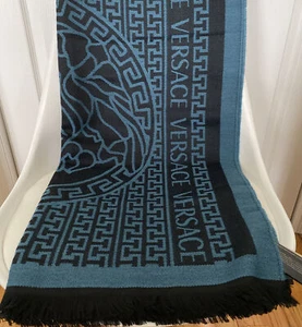 Versace Sciarpa Nero-Petrolio Schal 80”x29” - Bild 1 von 2
