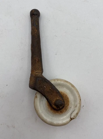 Porcelain Caster Wheel Antique Vtg 1.25" Cover