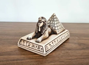Elegant Sphinx with Giza Pyramid - Exquisite Handcrafted Stone Sculpture - Picture 1 of 13