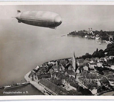 GRAF ZEPPELIN Postcard GRUSS AUS *Friedrichshafen* CACHET Bodensee Germany PZ197 - Image 1 of 4