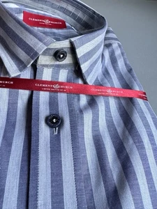 Clements & Church Herren Grau Blau Jack Super Oxford Kariert Größe LARGE Neu £159 - Bild 1 von 13