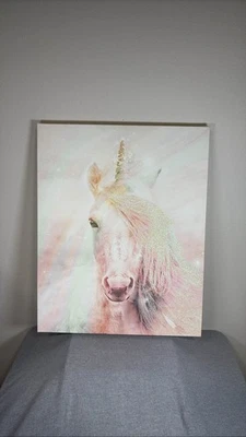 Sparkly Unicorn Art Canvas Print Picture 24x30 - Image 1 of 4