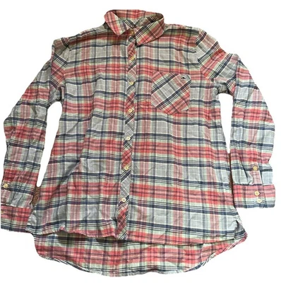 Usada en Excelente Condición Niñas Vineyard Vines Rosa Azul Camisa a Cuadros 100% Algodón Con Botones Talla 14 Foto 1 de 4