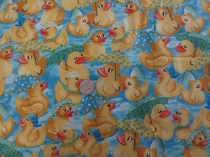 4747. Kathy Hatch RUBBER DUCKIES Quilting COTTON FABRIC - 42-1/2" x 2 yds. - Picture 1 of 3