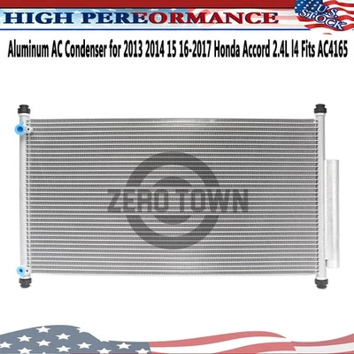 New Aluminum A/C Condenser Fit 2013-2017 Honda Accord 80110T2FA01 HO3030159 Foto 1 de 4
