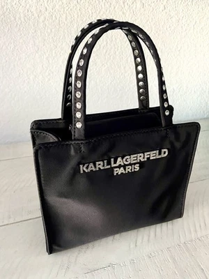 Bolso de Noche Karl Lagerfeld Paris Negro Nylon, Asas Rheinston Cartera Bolso sin asas Foto 1 de 4