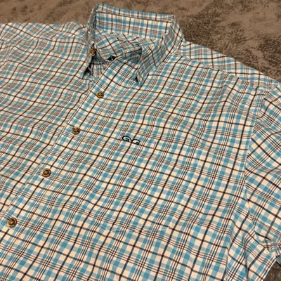 GAME GUARD OUTDOORS Mens XL Plaid Short Sleeve Button Down Shirt Fishing Outdoor - Image 1 of 4