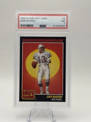 Tarjeta Score Hot Insert #9 1990 Dan Marino PSA 7 casi nuevo Miami Dolphins SP Blister Pack Foto 1 de 2