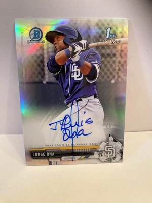 2017 Bowman Chrome #CPA-JO Jorge Ona 1st Prospect AUTO REFRACTOR /499  Padres - Image 1 of 2