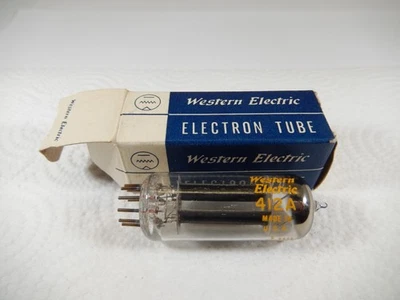 NOS 1969 WESTERN ELECTRIC 412A VACUUM TUBE "D" GETTER TESTED & GUARANTEED - Image 1 of 4