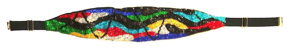 Cinturón Cummerbund Lentejuelas Arco Iris Zig Zag (Adulto-Unisex, Talla Única) Foto 1 de 1