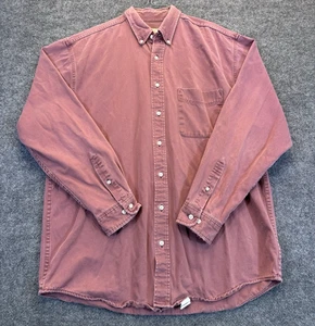 Eddie Bauer Men’s Tall Large Button Down Shirt Long Sleeve Pink Cotton Casual - Picture 1 of 13
