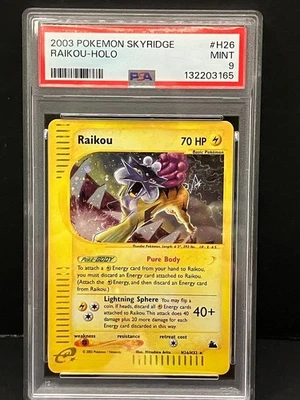 Pokemon TCG 2003 Skyridge HOLO Raikou H26 PSA Graded 9 MINT FREE SHIPPING - Image 1 of 2
