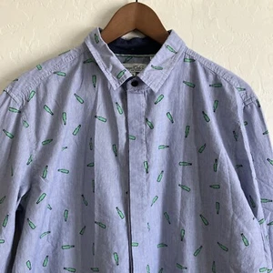 Sovereign Code Shirt Mens XL Button Up Long Sleeve Wine Beer Bottle Bartender - Picture 1 of 19