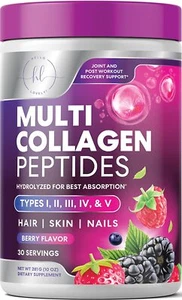 Collagen Peptides Powder for Hair, Skin, Nails & Joints plus Workout Recovery - Picture 1 of 10