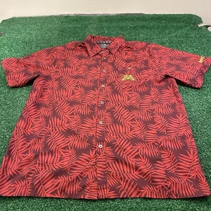 Minnesota Gophers Shirt Mens Extra Large Red Floral Button Up Hawaiian Colosseum - Picture 1 of 7