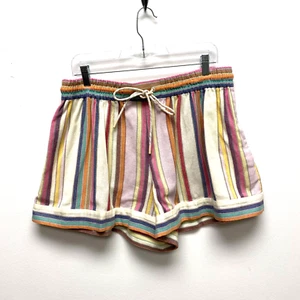 Zimmermann Beige Multi Striped Drawstring Elastic Waist High Rise Shorts 3 (10) - Picture 1 of 7
