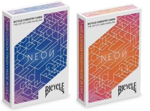 Lote 2 Barajas Bicicleta NEÓN NARANJA Y AZUL AURORA Jugar Cartas Cardistry Fanning - Imagen 1 de 11