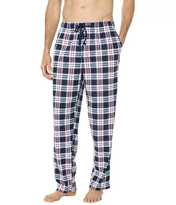Nautica Men's Blue White Sustainably Crafted Fleece Sleepwear Pants Size M