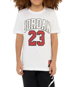 Jordan T Shirt Youth Boys Medium Air Basketball Jersey Style Graphic Tee White - Picture 1 of 6
