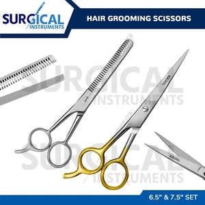 2 Pet Dog Cat Professional Grooming Hair Thinning Scissors Shears Gold German Gr - Picture 1 of 9