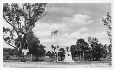 New Port Richey Florida~Orange Lake WWII War Memorial~Mileage Sign~1955 RPPC