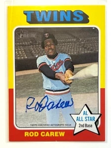 Topps Heritage Real One 2023 azul automático #75RO-RC ROD CAREW gemelos patio - Imagen 1 de 2