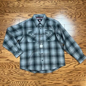Hornady Men’s Flannel Shirt Size L Gray Plaid Button Up Long Sleeve - Picture 1 of 10
